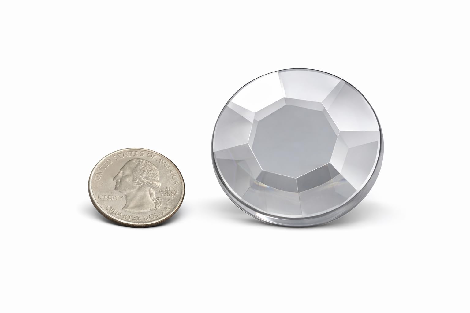 45mm Large Acrylic Cosplay Gems Flat Back Plastic Rhinestones For Jewelry Making, Costumes, Scrapbooking, Props, Crafts Embelishments 2PCS (Crystal Clear H102)