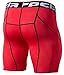 TSLA Men's Compression Shorts Baselayer Cool Dry Sports Tights, Zero(s17) - Red, X-Large.
