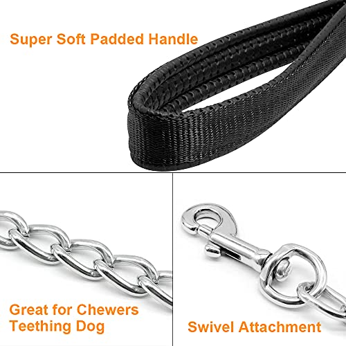 Oracha Heavy Duty Dog Leash - 4mm 4ft w/ Soft Padded Handle, Swivel Clip and Dog Poop Bags, Chew Proof Basic Lead for Small and Medium Pets up to 77lbs, Perfect For Dogs’ Walking and Traveling