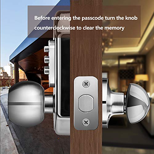 Elemake Keyless Deadbolt Mechanical Keyless Entry Door Lock Deadbolt Keypad Stainless Steel (Pass Code, Key and Higher Security)