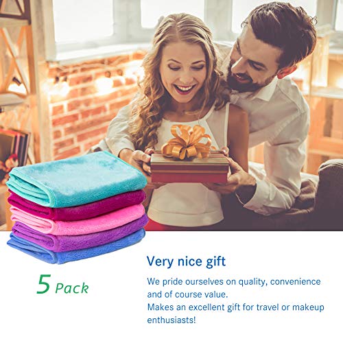 image for Nugilla Makeup Remover Cloth 5 Pack - Reusable Microfiber Cleansing To