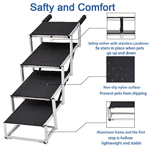 Dog Ramp, Extra Wide Dog Car Stair for Large Dogs,Dog Ramp for Car,Pet