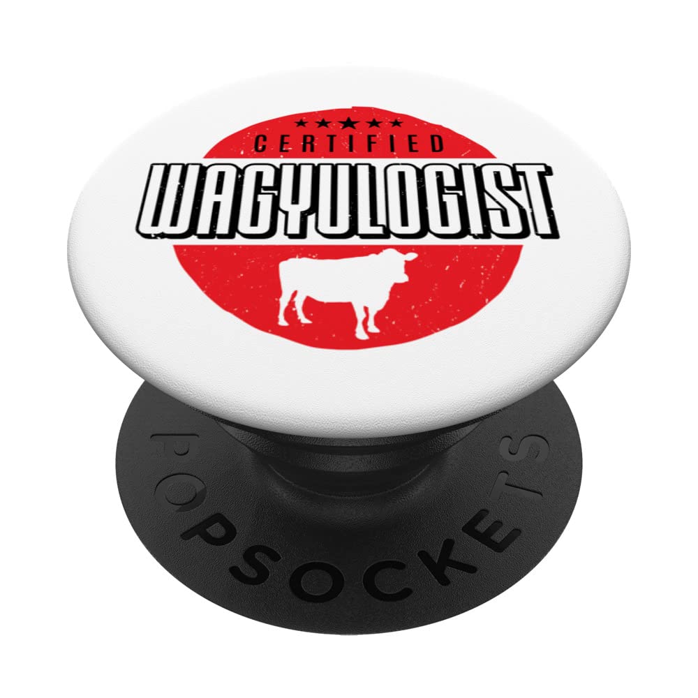 Wagyu Beef Certified Wagyulogist Barbecue Lover Steak BBQ PopSockets Swappable PopGrip — image 1
