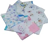 Uniquezone Vintage Floral Handkerchief Wendding Party Fabric Hanky 30pcs