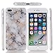 Spevert iPhone 7 Plus Case,iPhone 8 Plus Case,Marble Pattern Hybrid Hard Back Soft TPU Raised Edge Ultra-Thin Shock Absorption Protective Case for iPhone 7 Plus/iPhone 8 Plus - White