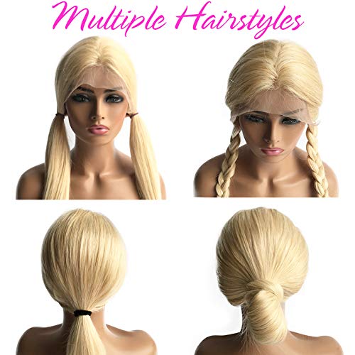 Straight-Blonde-Lace-Front-Wigs-Human-Hair-Pre-Plucked-Hairline-T-Part-Lace-Wigs-for-Black-Women-Lightly-Bleached-Knots-150-Density-Brazilian-Virgin-Human-Hair-Lace-Front-Wigs-18-Inch-Can-be-Dyed