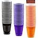 HeroFiber 18 oz Party Cups, 96 Count - Black, Purple, Pumpkin Orange - 32 Each Color