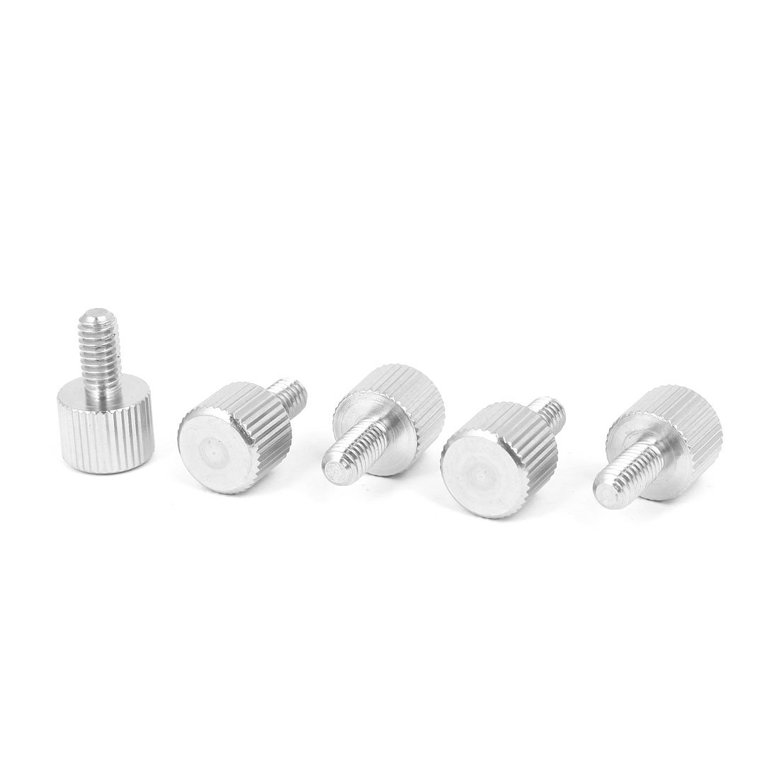 Sourcingmap Computer PC Case M4 x 8mm Stainless Steel Flat Head Knurled Thumb Screw 5pcs
