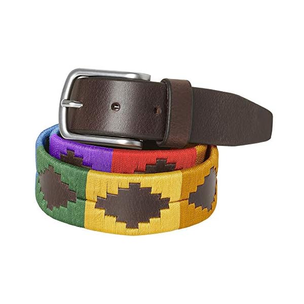 PELPE - Cinturón argentino de piel, con pulsera de hilo y cuero a juego. Cinturón bordado sobre cuero, para hombre y… | DeHippies.com