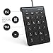 Wired Number Pad, Jelly Comb Ultra Slim Portable 22-Key Wired Numeric Keypad with Multi-Function for Laptop, PC, Desktop, Notebook and More - Black
