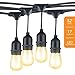 Vysta 52 Feet LED Outdoor Patio String Lights – Industrial Grade Wire Strand, 17 Clear Bulbs and Sockets, Daisy Chain Outlet - Soft White Glow
