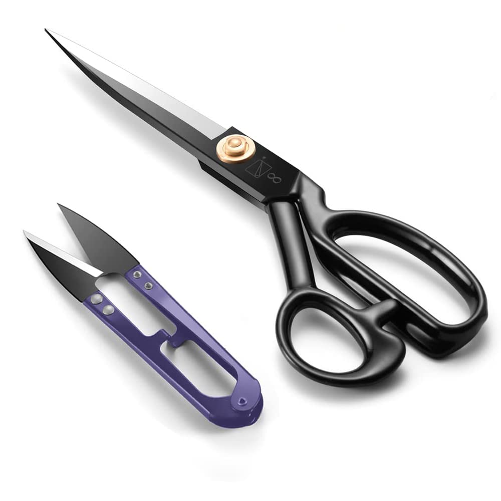 Fabric Scissors 8 Inch, Dressmaking Sewing Scissors High Carbon Steel Tailor's Shears w/Thread Cutter, Designed for Cutting Clothes, Fabrics, Leather, Sewing & Crafting(Right-Handed)