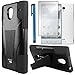 Sharp Aquos Crystal Case Combo(3-items)-VGUARD Dual- Layer Hard/Gel Hybrid Kickstand Armor Case (Black/Black)+ICE-CLEAR(TM) Screen Protector Shield(Ultra Clear)+Touch Screen Stylus