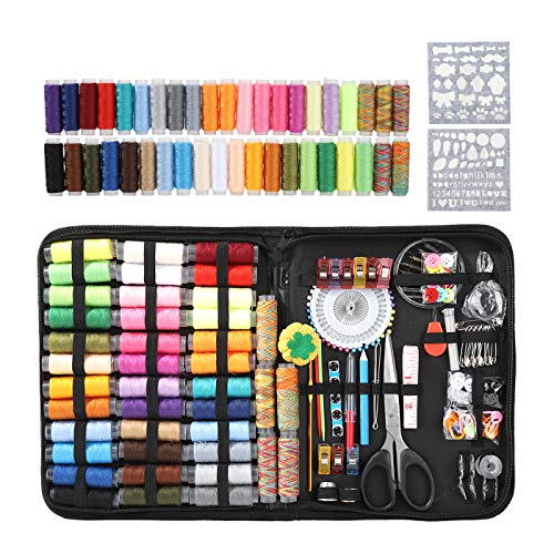 Balight 200+ PCS Premium Sewing Supplies, 41 XL Thread Spools 30 Sewing Needles 2 PCS DIY Needle Felting Applique Molds Portable Sewing Accessories Craft Tool for Home, Travel, Beginner, Adults