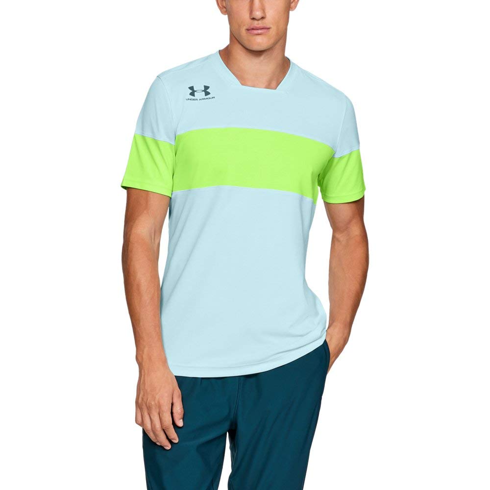 Under Armour UNDKU Men Accelerate Premier SS Jersey Short-sleeve Shirt - Fuse Teal/Lime Light/Dust (469), LG