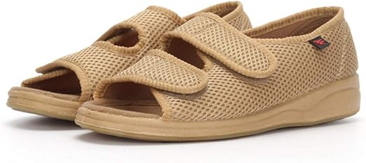 velcro open toe slippers for elderly