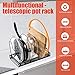 Masthome Expandable Pot and Pan Organizer, Adjustable Pot Rack Pans Holder with 7 Dividers, Kitchen Cabinet Storage Organizer for Cookware, Bakeware