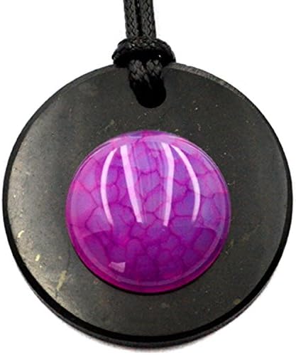 Keled Rocks Pendant Necklace Shungite and Gemstone for Men Women (Dragon Veins Agate)