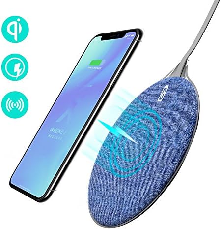 popwinds Fast Wireless Charger, Blue Denim Wireless Charging Pad for iphone8/8plus Samsung Galaxy S7/S6/Edge/Plus/S6 Active,Moto Maxx, Moto Droid Turbo 2/Turbo,Google Nexus 6/5/4 &amp; ect