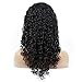 Unprocessed Natural Black Color Brazilian Virgin Human Hair Kinky Curly Full Lace Front Wig (lace front wig, 18inch hair length)
