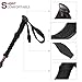 Himal 1 PCS Folding Collapsible Travel Hiking Walking Stick Trekking Pole with EVA Foam Handle (Black-Red)