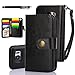 Galaxy S7 Edge Case, TabPow 10 Card Slot - [ID Slot][Button] Wallet Folio PU Leather Case Cover With Detachable Magnetic Hard Case For Samsung Galaxy S7 Edge - Black