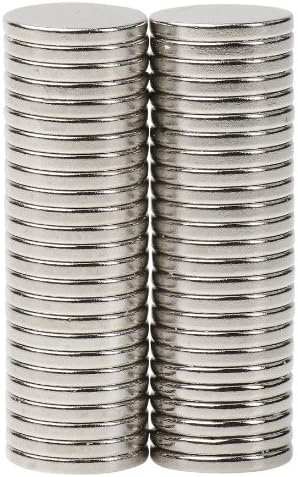 BYKES N42 Neodymium Super Strong Extremely Powerful Rare Earth Refrigerator Magnets 1/2" X 1/16" Disc - Set of 50