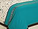 7 Piece RANNIE branches printing Comforter Set- Queen King Cal.King Size (King, Teal / ivory)