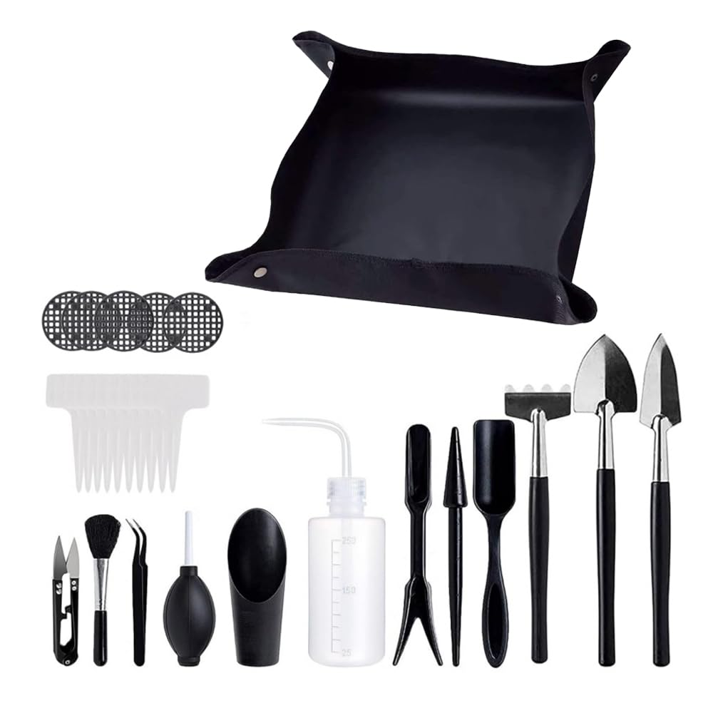 Sarini 28Pcs Mini Garden Tools Set, Succulent Transplanting Tools, Planting Hand Tools Set for Miniature Cactus Bonsai Garden Plant Care