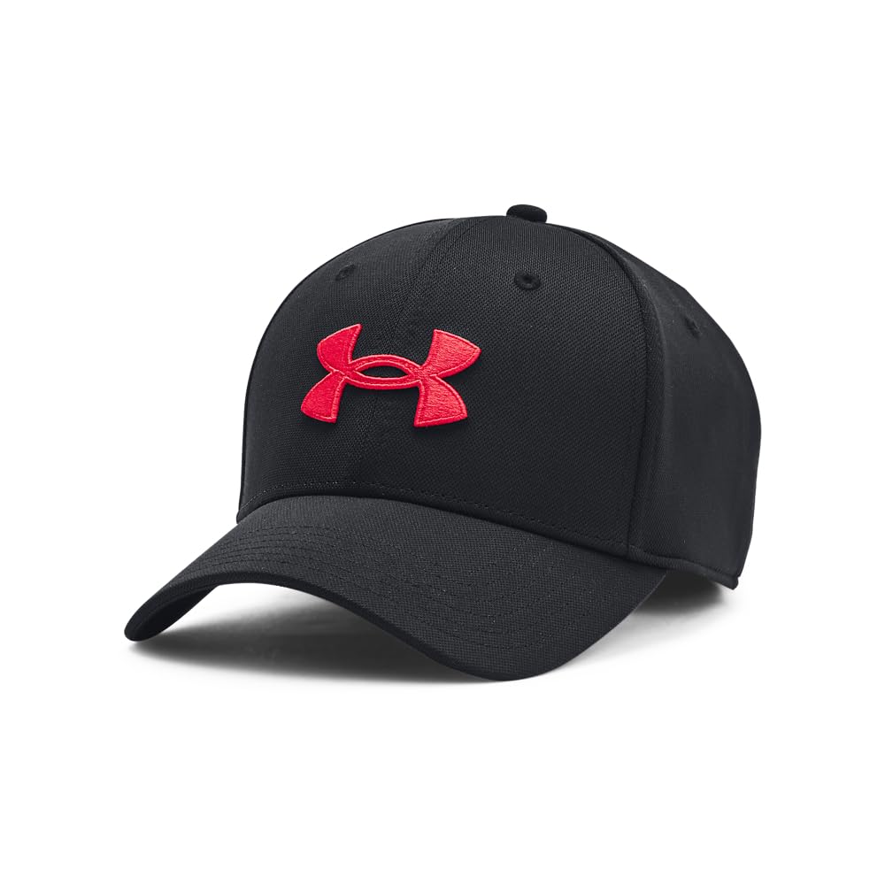 Photo 1 of Under Armour Men's Blitzing Cap Stretch Fit, (004) Black / / Red, X-Large/XX-Large