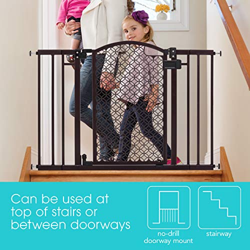 Summer-Modern-Home-Decorative-Walk-Thru-Baby-Gate-Metal-with-Bronze-Finish-Decorative-Arched-Doorway--30-Tall-Fits-Openings-up-to-28-to-42-Wide-Baby-and-Pet-Gate-for-Doorways-and-Stairways