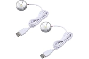 Closet Light, 2pcs USB Plug 5V 1W Mini Spotlight Led Puck Lights Cabinet Lights with 4. 2ft Cable for Display Cabinets, Jewel