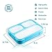 leakproof bento lunchbox, lunch containers 3 compartments (2 pack) no smells, food prep,meal planning,microwave and freezer safe by new tomorrow