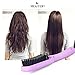 MEXITOP Ionic Hair Straightener Crescent Brush Comb,MCH Ceramic Heating, LED Display, Adjustable Temperatures, Anti Scald Hair Straightening for All Hair Types/4 Bonus Included/Matt Purple