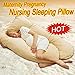 Zeny® Total Body Pregnancy Maternity Pillow Belly Contoured Body U Shape Full Support Extra Comfort Cuddler (Almond)