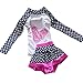 LOSORN ZPY Baby Girl Swimsuit Two Pieces Toddler Kid Long Sleeve Rash Guard UPF 50+ (8-9 Years Old/XXL) Navy
