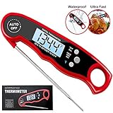 FoodOmeter Digital Instant Read Meat Thermometer Waterproof Food Thermometer with Folding Long Probe for BBQ Grill, Cooking and Kitchen
