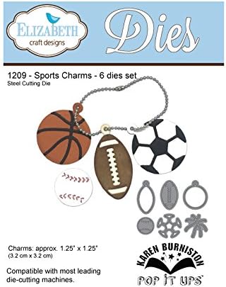 Elizabeth Craft Designs Sports Charms Die, Metal, Grey, 17.7 x 11.3 x 0.2 cm
