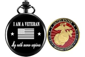Jofanvin Gifts for Veterans,Pocket Watch for Veterans with Military ChanllengCoin,Best Veterans Day Gifts