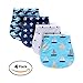 Baby Burp Cloths 4 pack, 100% Organic Cotton | Large, Triple Layer, Ultra Absorbent & Soft |Burping Rag for Newborn, Gender Neutral |Baby Shower Set for Boys & Girls “ Ahoy Set” By Chunky Chops