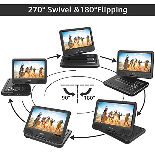 image for WONNIE 12.5 Inch Portable DVD Player for Car, with Rechargeable Batter