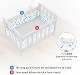 Aolso Cot Bumper 2Pcs Breathable Mesh Crib Rail Cover 340x30cm 160x30cm Rocket view 3