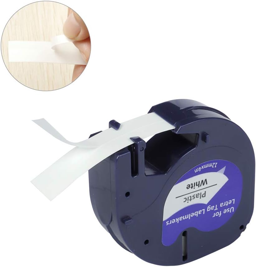Bigger Replacement for Dymo LetraTag Refills Plastic Tape 16952 91331 91332 91333 91334 91335 Labeling Tape Used with DYMO LetraTag Plus LT-100H LT-100T QX50 (1/2 Inch x 13 Feet, 12mm x 4m, 6-Pack): Office Products