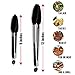 Silicone Kitchen Stainless Steel BBQ Grill Tongs SET by KUM&KUM 9 inch &12 inch in Black + BONUS Oven Mitt Red Cooking Utensil Set