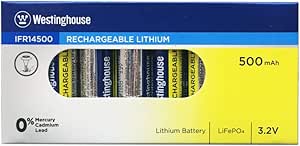 Westinghouse IFR AA Lithium Iron Phoshate LiFePO4 Solar Rechargeable Battery (8)