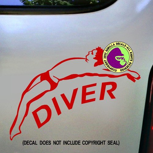 DIVER MALE Springboard Vinyl Decal Sticker E