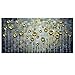 Asdam Art Paintings- Gold Flower Oil Paintings Grey Canvas Wall Art Abstract Painting for Living Room Bedroom 24 x 48 inch