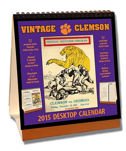 Clemson Tigers 2015 Easel Desktop Vintage Football Calendar by 