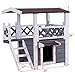 Tangkula Cat House 2 Story Wood Outdoor Weatherproof Pet Kitten Condo Shelter