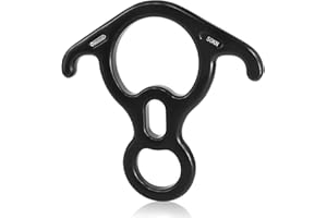 NewDoar 50KN 11000 LBF Rescue Figure,8 Descender Large Bent-Ear Belaying and Rappelling Gear Belay Device for Rock Climbing, Aerial Dance,Ziplining and Peak Rescue 7075 Aluminum Alloy
